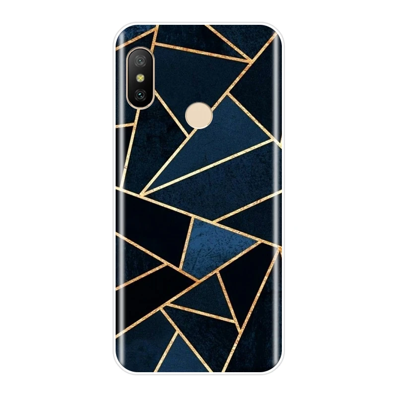 Роскошная модная задняя крышка из ТПУ с геометрическим рисунком для Xiaomi MI A1 A2 LITE 8