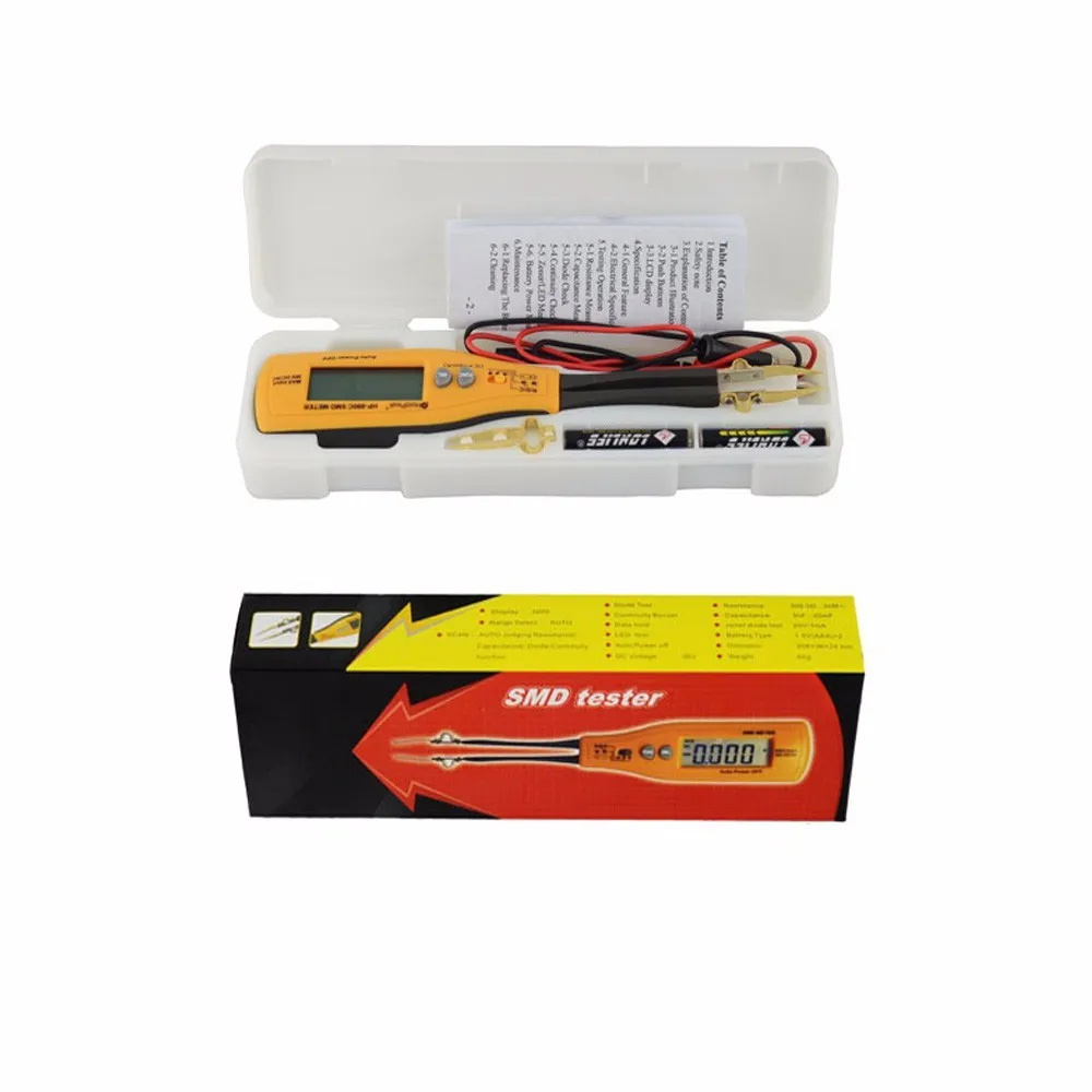Holdпиковая HP-990A DC Vlotage Сопротивление Емкость SMD тестер метр SMT компонент Цифровой мультиметр Multimetro диагностический инструмент