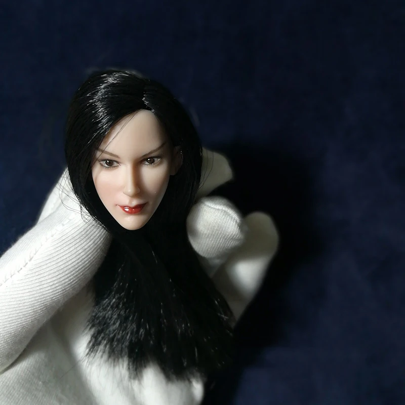 1/6 масштаб Shimohira reika голова Лепка черные длинные волосы для 12 дюймов тела|head sculpt|1/6