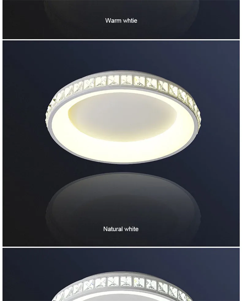 Круглый 360/450mm Crystal Современные светодиодные люстры-украшения plafonnier Led Потолочная хрустальная люстра для гостиной Спальня лампа