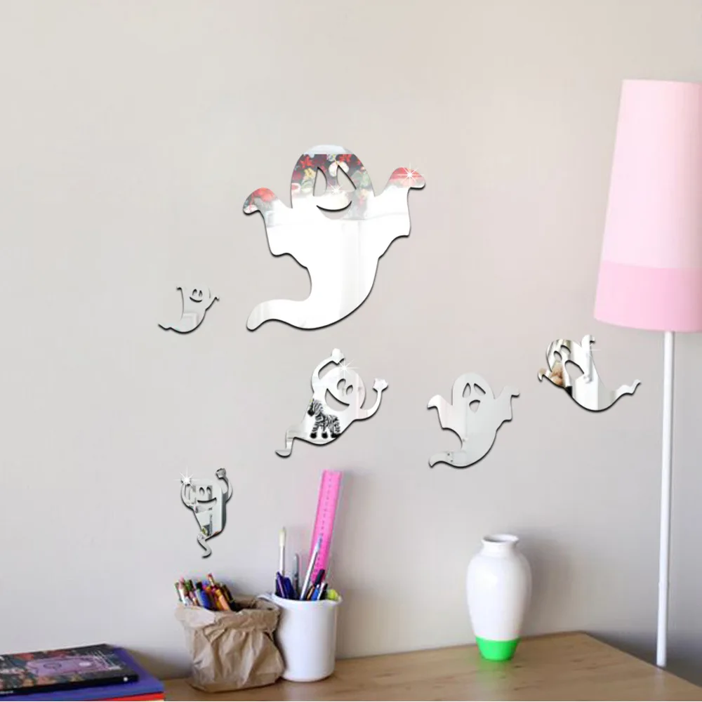 Настенная 3D Наклейка На Хэллоуин Зеркальная для детской комнаты праздничная