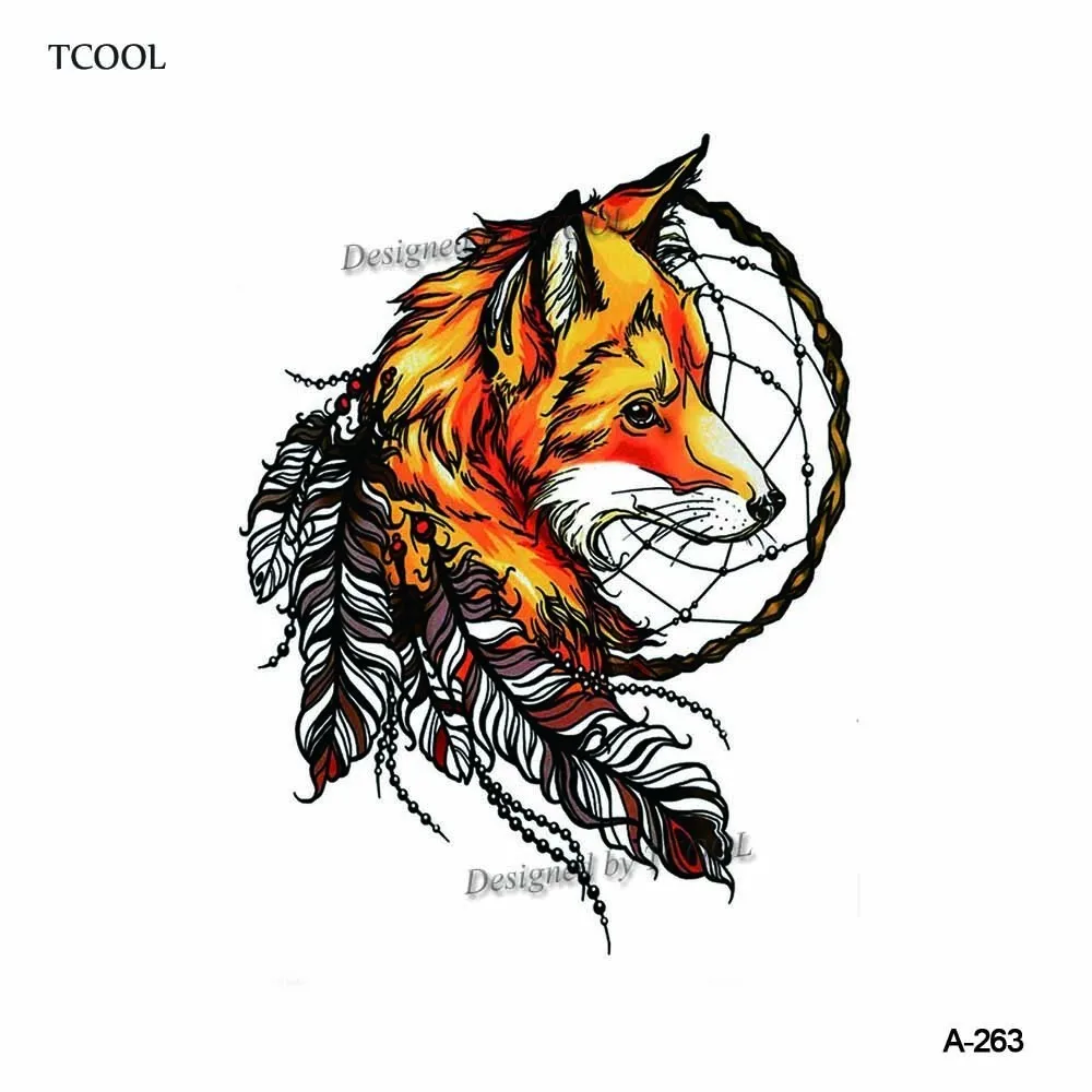 HXMAN лиса Временные татуировки стикер водонепроницаемый женский боди-арт тату