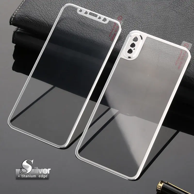 Silver Переднее+ заднее закаленное стекло для iPhone X полная защита экрана Замена чехол для Apple iPhone 11Pro Max XS Max XR - Цвет: Silver