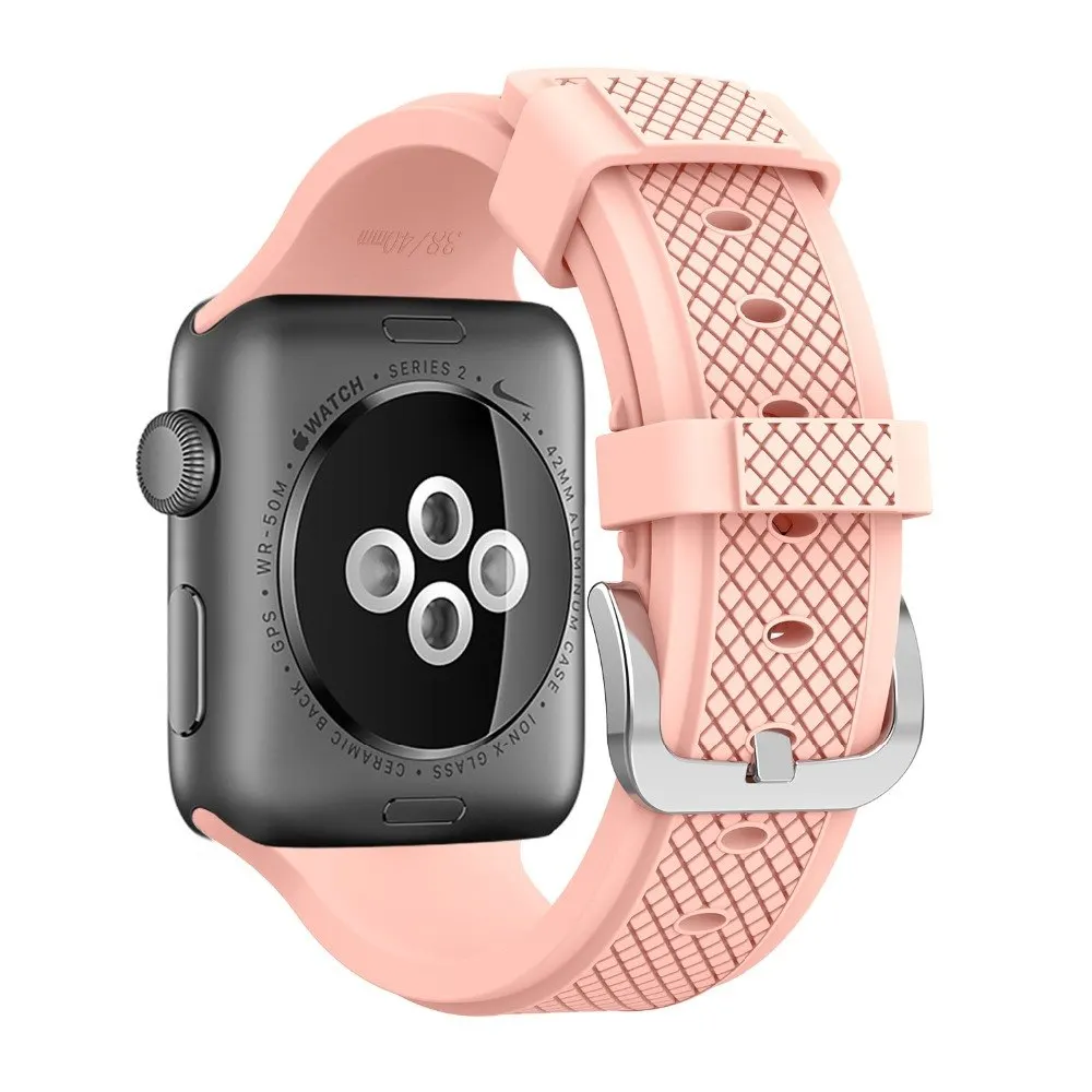 Силиконовый ремешок для Apple Watch 44 мм 40 мм iWatch 42 мм 38 мм мягкий ромбовидный браслет ремешок для Apple watch 4 3 2 1