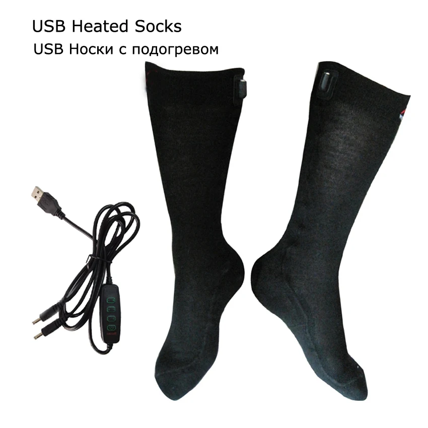 Носки с подогревом 1 пара 5 В USB углеродное волокно Электрический нагрев носки для