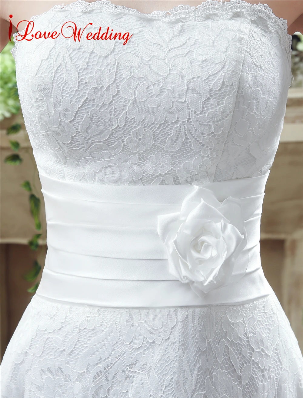 ILoveWedding прозрачное кружевное свадебное платье es Красивая лента ручной работы