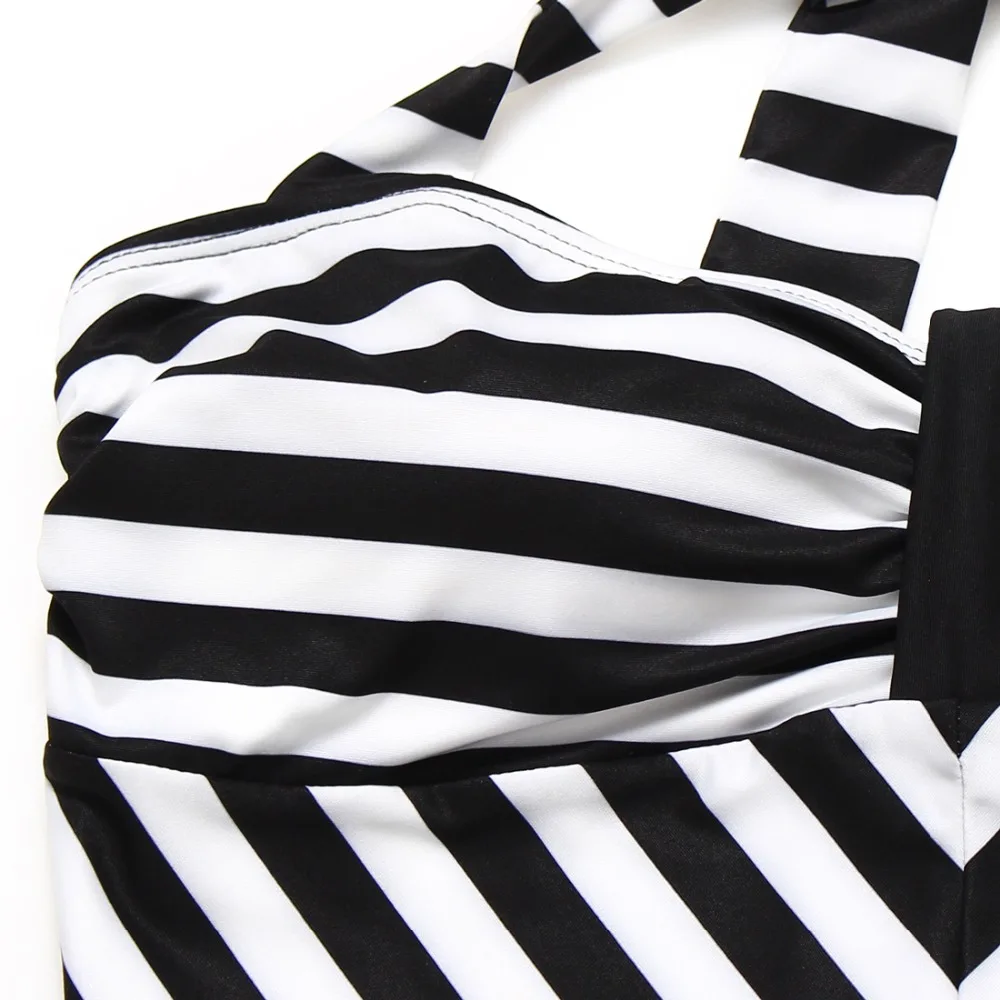 Female One Piece Stripe Swimsuit 2016 Women Bikini Sets Halter Strapless Bathing Suit Swimwear Plus Big Size 3XL Bodysuit GK026 | Спорт и