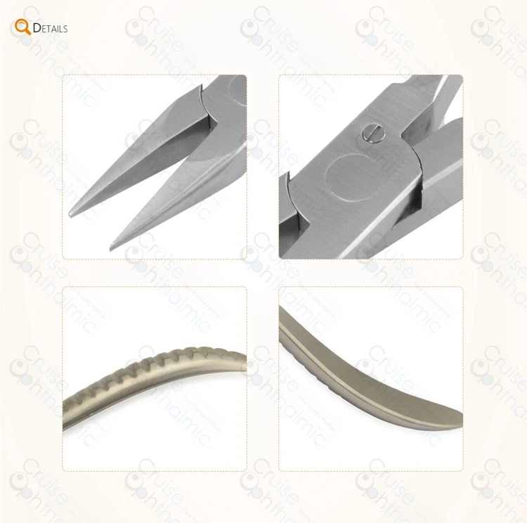 Плоские полукруглые носовые плоскогубцы для очков