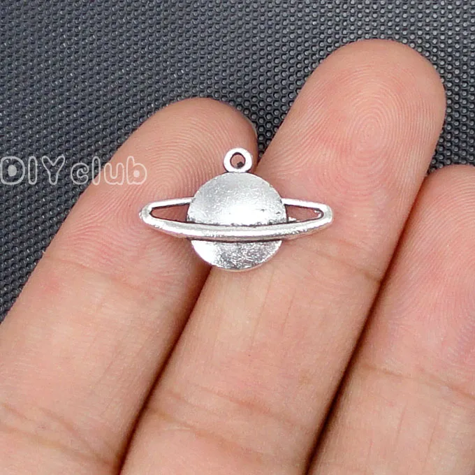 100pcs-Planet Подвески античный серебряный тон Сатурн с кольцами Шарм Кулон 20x13мм |