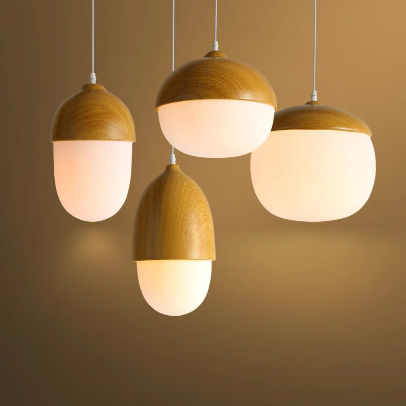 

Nordic Pendant Lights Wood Aluminum Lampshade Industrial Lighting Loft Lamparas Colorful Pendant Lamp E27 Base Light Fixtures
