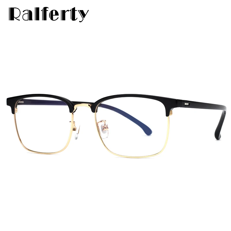 

Ralferty TR90 Glasses Frame Men Ultralight Square Myopia Prescription Eyeglasses Optical Frame Screwless Eyewear Spectacle O8160