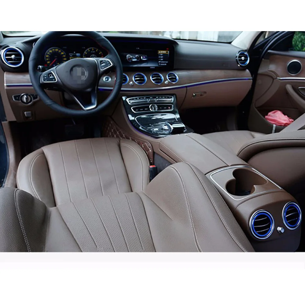 8pcs Car Air Condition Vent Outlet decoration rings Cover Trimfor Benz E class W213 E200 300L Interior accessories |