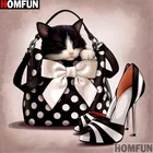 Картина для алмазной вышивки HOMFUN A14826, алмазная 5D Вышивка кошачья обувь, полностью квадратнаякруглая, сделай сам, Декор, подарок