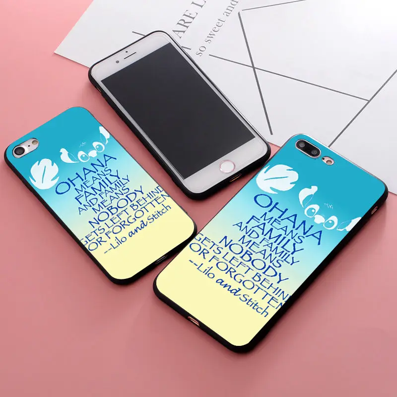 Lilo Ститч чехол Ohana Мягкий силиконовый чехол для телефона для iPhone 11 Pro X 5 S 5S XR XS Max 6 6S 7 8 Plus чехол Fundas Capinha Coque