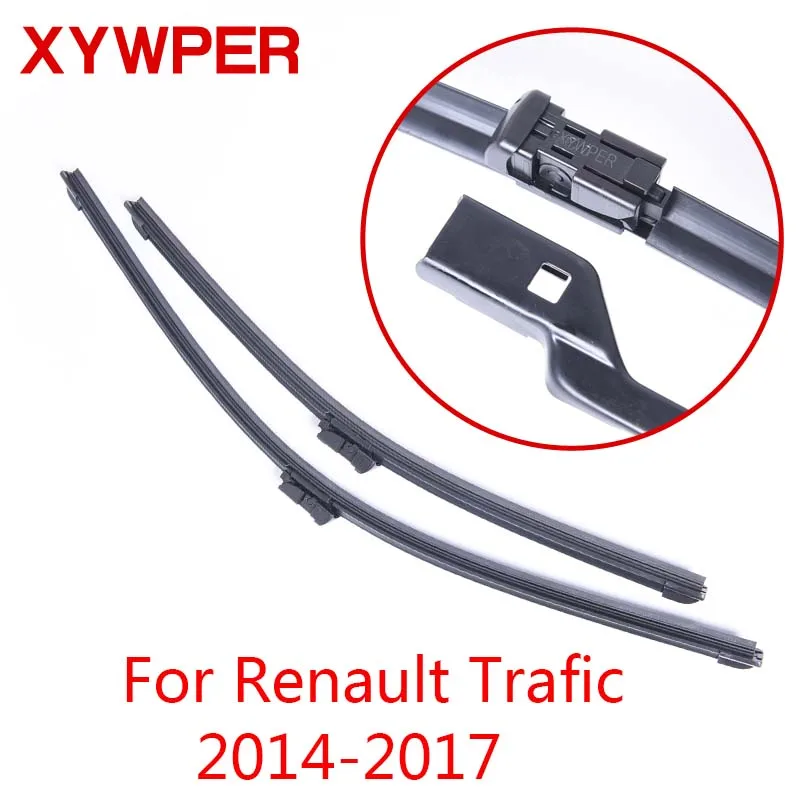 Черный Щетки стеклоочистителя XYWPER для Renault trafc Mk2 Mk3 2001 2002 2003 2004 2005- автомобильные аксессуары мягкие резиновые стеклоочистители для лобового стекла автомобиля - Цвет: Черный