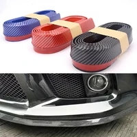 universal rubber front bumper edge strip protection side skirts spoiler lip sticker carbon fiber lines for honda bmw audi