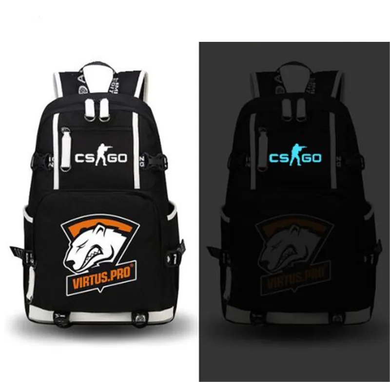 CS GO Fnatic Virtus. pro SK Светящийся рюкзак, рюкзак, сумка для книг, повседневная школьная сумка для ноутбука, школьная сумка для мальчиков и девочек, дорожная сумка
