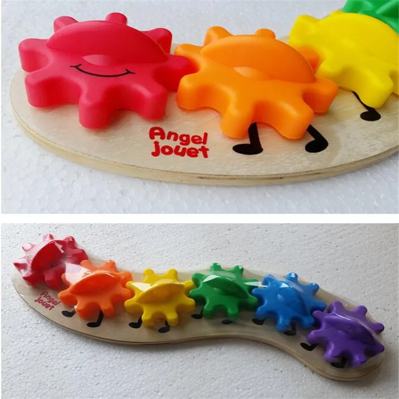 

6PCS Montessori Wooden Gearwheel Blocks Colorful Rainbow Toy SetKids Toys For Children Oyuncak Brinquedos Juguetes Brinquedo