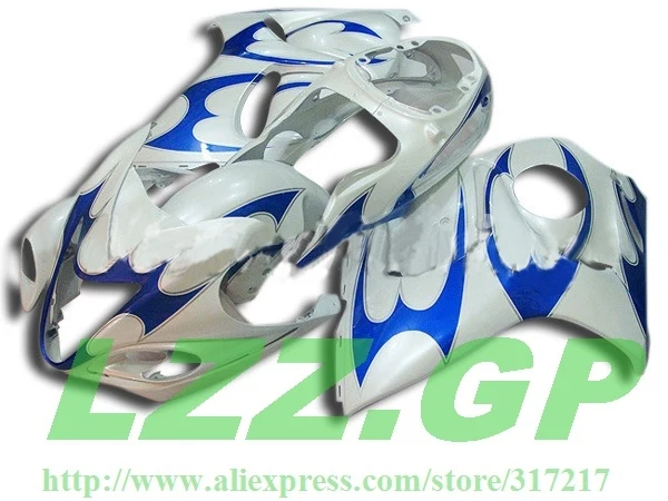 

100%Fit injection white blue Fairings For SUZUKI Hayabsa GSXR1300 2008 2009 GSX-R1300 GSXR 1300 08 09 Fairing kits #33SAS4