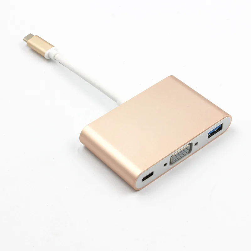 USB3.1 Тип C для VGA USB3.0 поддержка 4 k конверсионная линия HDMI адаптер 3в1 концентратор