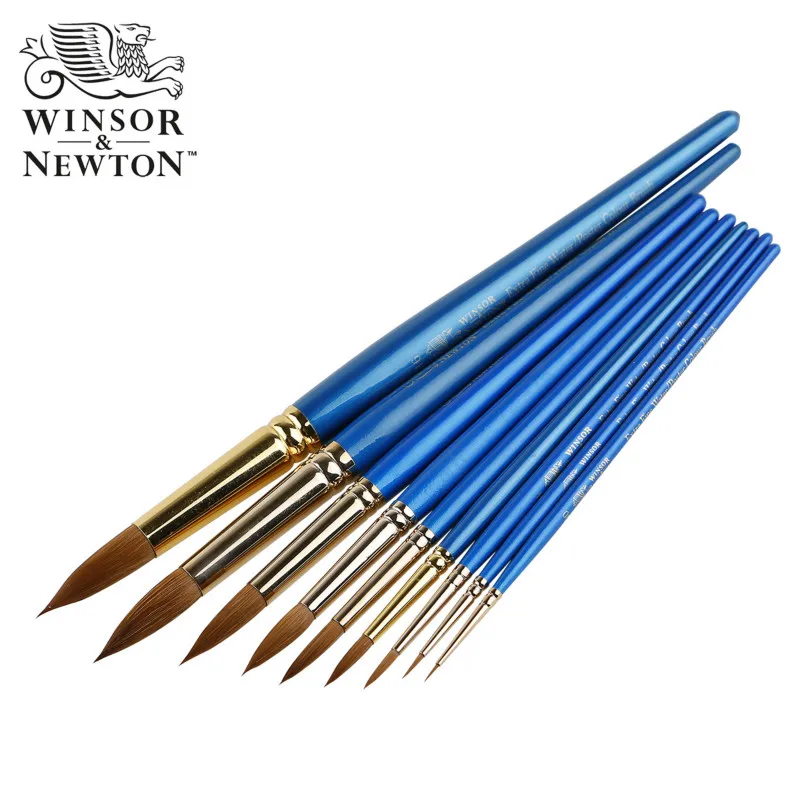 Windsor Newton круглая голова фломастеры смешанные сибирские гривы акварельные кисти художника уровень крюк линии гуашь акрил краска