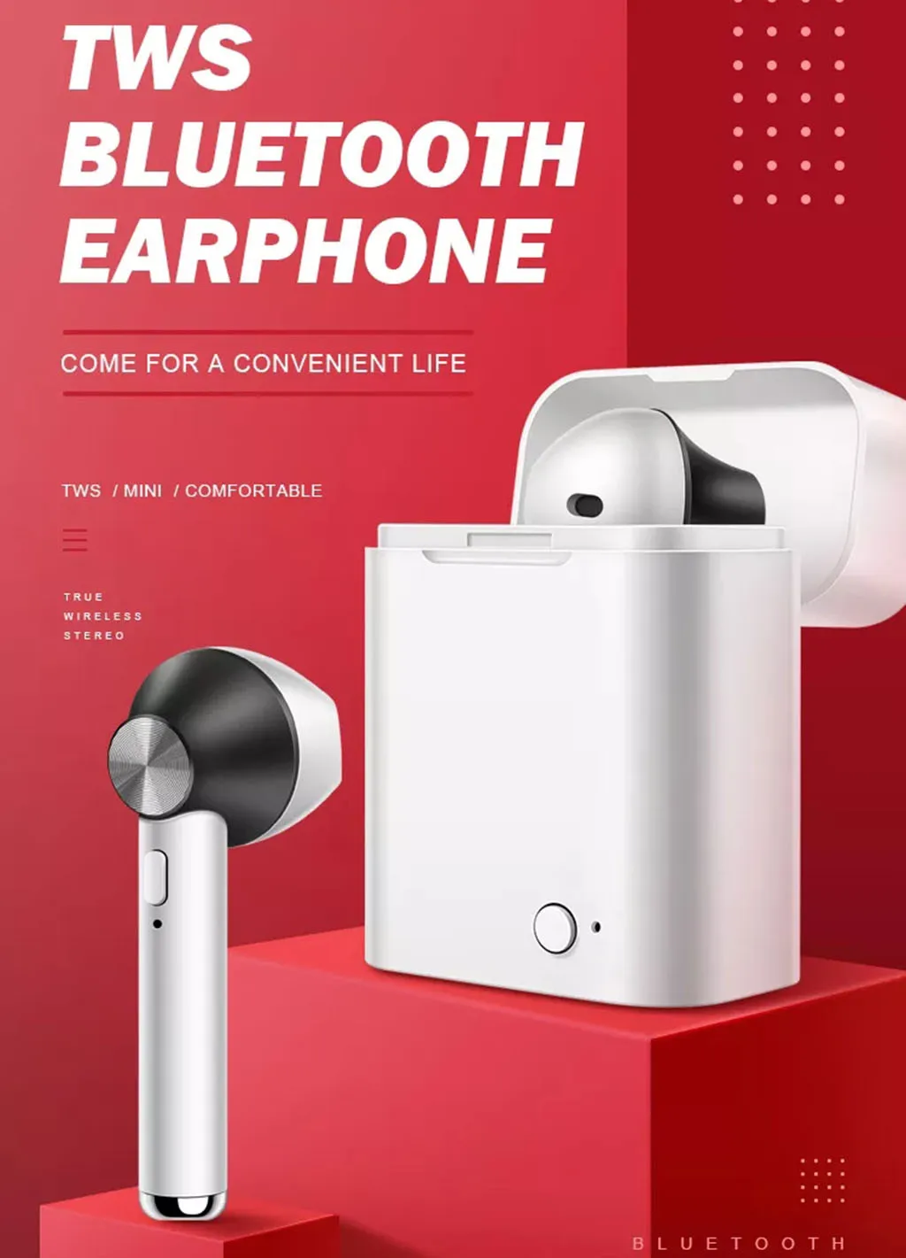 D012 TWS Bluetooth наушники беспроводные Bluetooth 4,2 наушники Сенсорное управление для IPhone Android телефон PK I8 I9 I7