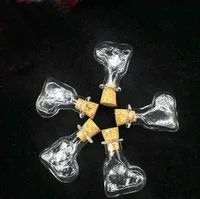 50pcs/lot heart shape tiny wishing Glass Bottles Cork Potion Vials Charms Necklace Pendant DIY Craft Art project
