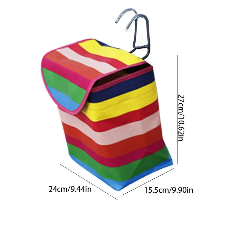 Rainbow Color Большая вместительная велосипедная корзина, тканевая подвесная велосипедная корзина с крышкой, портативная, легко складывается, водонепроницаемая велосипедная Передняя сумка - Цвет: Rainbow Color