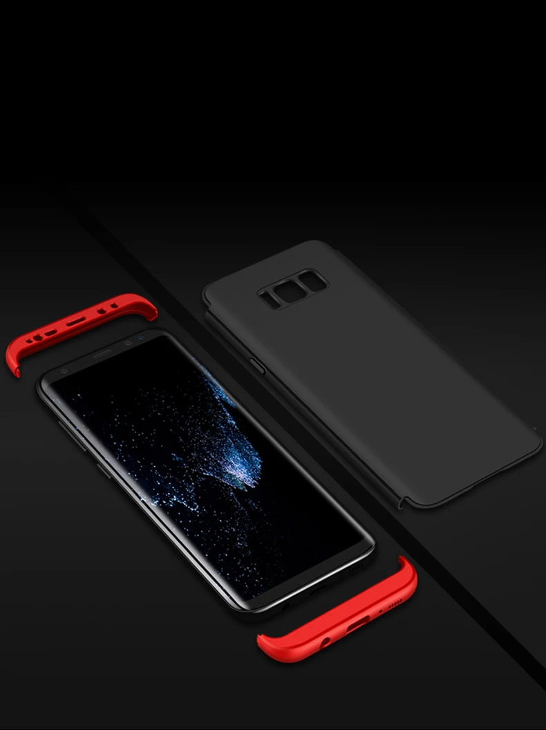360 полная защита чехол для телефона + закаленное стекло samsung S8 S8plus S9 S9plus S7 S7Edge