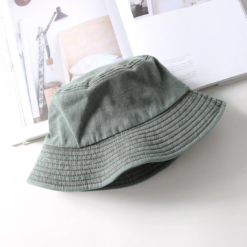 DRESSUUP Washed Denim Bucket Hat Women Outdoor Fashion Sun Cap Fishing Hiking Hats For Men Cotton Ladies Foldable Chapeu