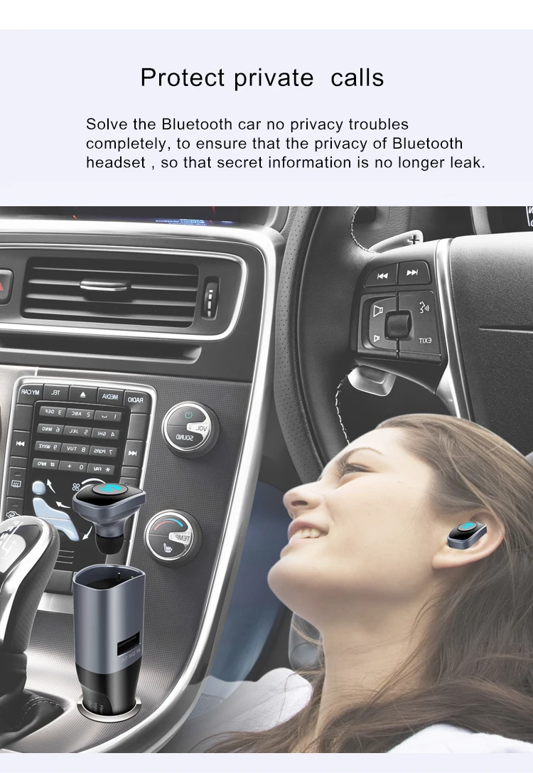 Fdoman, автомобильная bluetooth-гарнитура, комплект громкой связи с 5 В/2,1 А, быстрое USB зарядное устройство, поддержка AUX, аудио выход