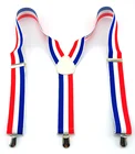 Новинка, Эластичные подтяжки унисекс, Ширина 3,5 см, 5 цветов, модные подтяжки с флагом синегобелогокрасного цвета