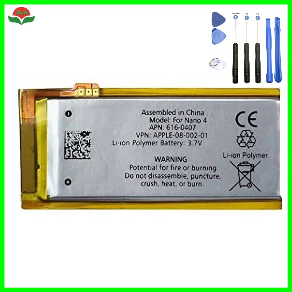 ISUN оригинальное качество нано 4 полимерная батарея Замена для iPod Nano го поколения