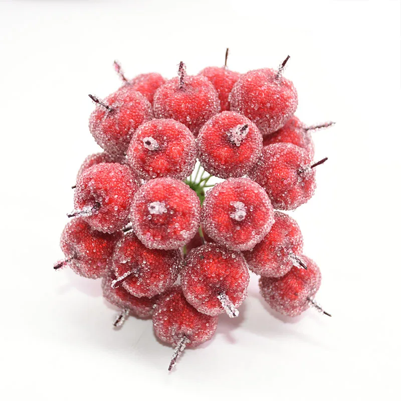 10 шт./лот 2 см имитация фруктов искусственное красное яблоко Stamen поддельные
