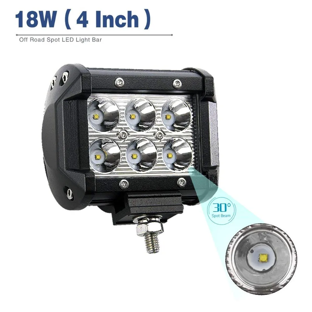 Пара Led Drl 18Вт 4 ''пятно потолочные светодиодные фары 12V 24V для бездорожья Лада