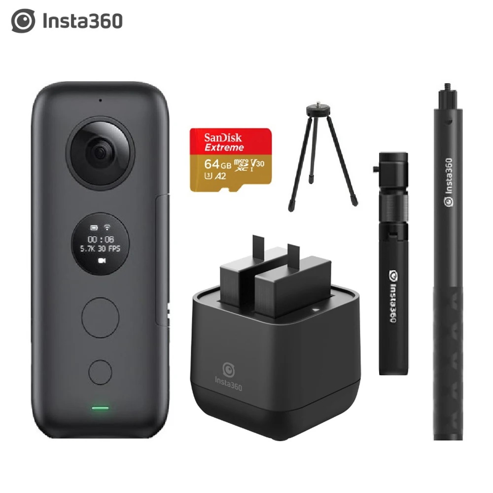 Insta360 ONE X Спортивная Экшн-камера Камера с предприятие чехол& Батарея Зарядное устройство 5,7 K видео очки виртуальной реальности VR Insta 360 панорамный Камера 18MP фото