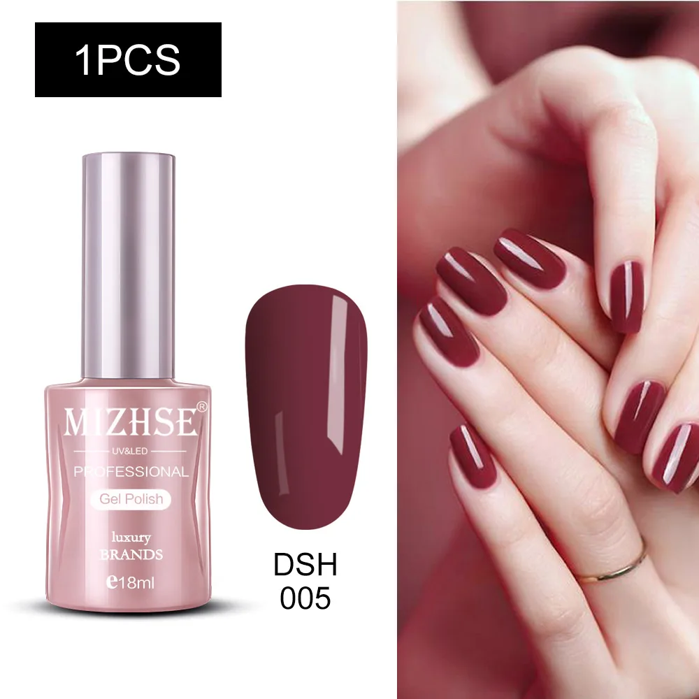 DSH005 MIZHSE Nail Polishes 18ml Vernis Semi Permanant UV Gel Polish Hybrid Nail Art Lacquer For Stamping Soak off Varnish Gel - Color: DSH005