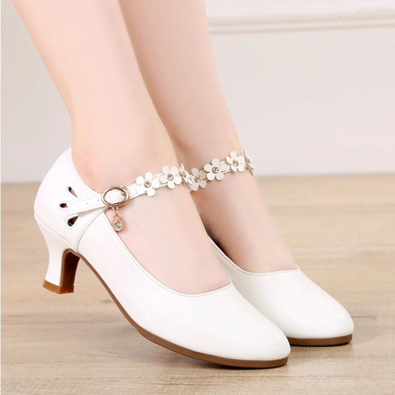 USHINE brown/black/ red/white heel 5.5cm outdoor exercise teacher dance shoes square dance shoes sneakers casual shoes for woman