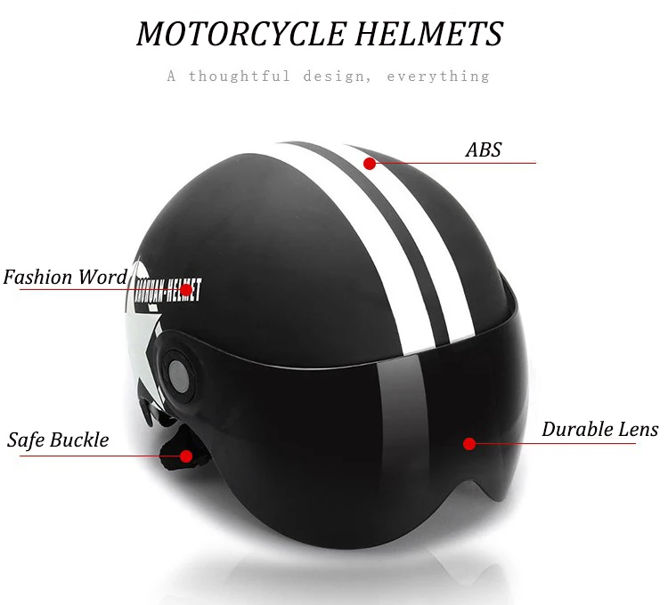 Moto rcycle шлем половина 3/4 выдвижной выпадающий солнцезащитный козырек открытое лицо шлем casco moto очки Защита moto rcross capacete
