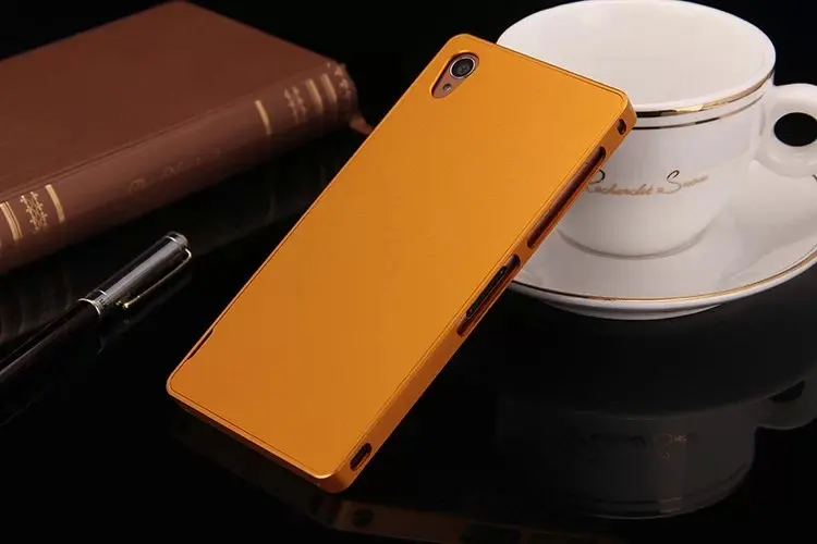 Цвет: желтый Luphie fundas для sony xperia z3, жесткая рамка из алюминиевого сплава+ металлическая задняя крышка, чехол для sony xperia z3 D6603 D6633 - Цвет: Цвет: желтый