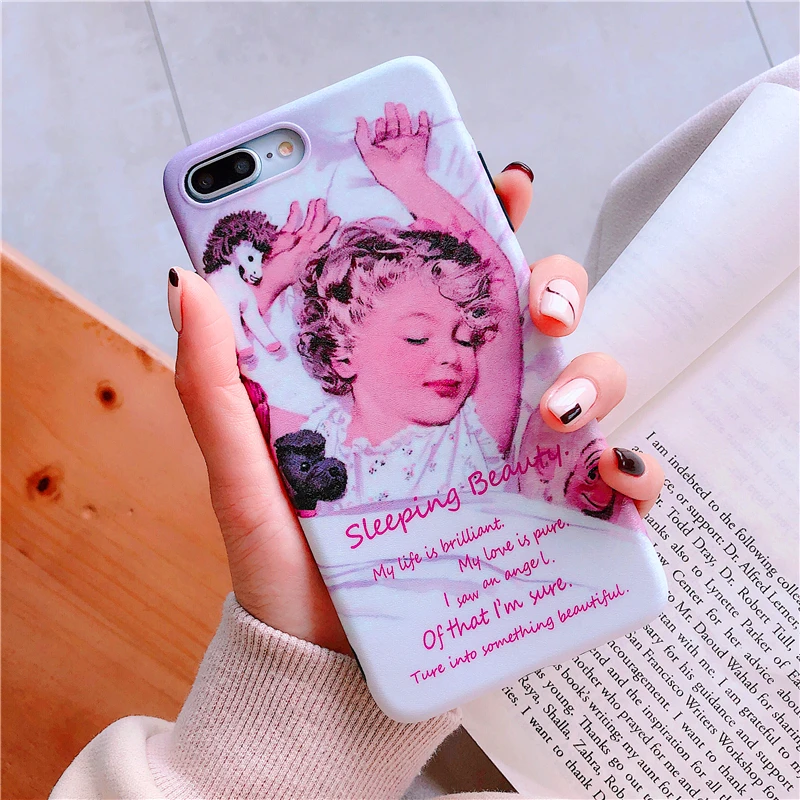 Silk print retro style good night Lovely princess white phone Case For Apple iphone 6 6s 7 8 Plus X XS XR MAX |
