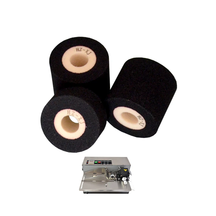 Black Diameter 36mm Height 32mm dry ink roller for coding machine to pirnt date and number