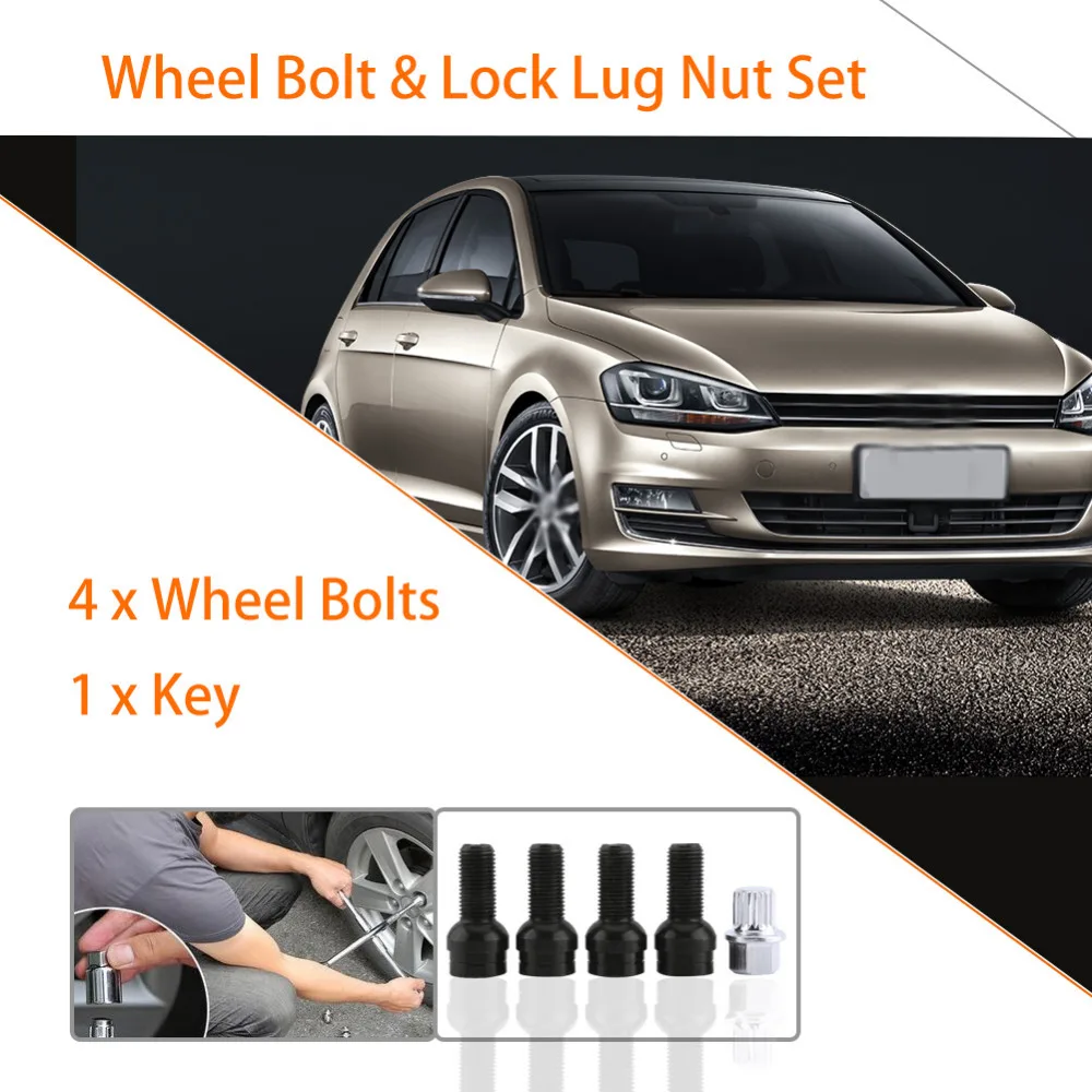 Комплект колесных болтов и зажимных гаек с ключом для VW Golf4 MK4 Passat B5 8D0601139F