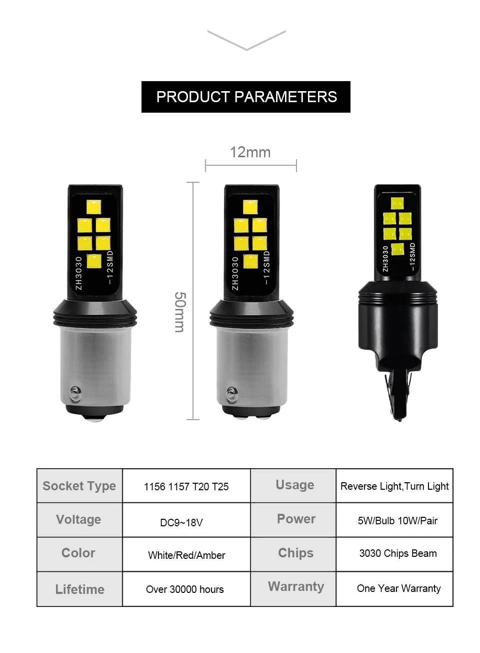 ANMINGPU 2x Signal Lamp P21/5W 1157 Led Bulb 3030SMD Bay15d Led 1156 BA15S P21W LED BAU15S PY21W Canbus Car LED Light 12V R5W