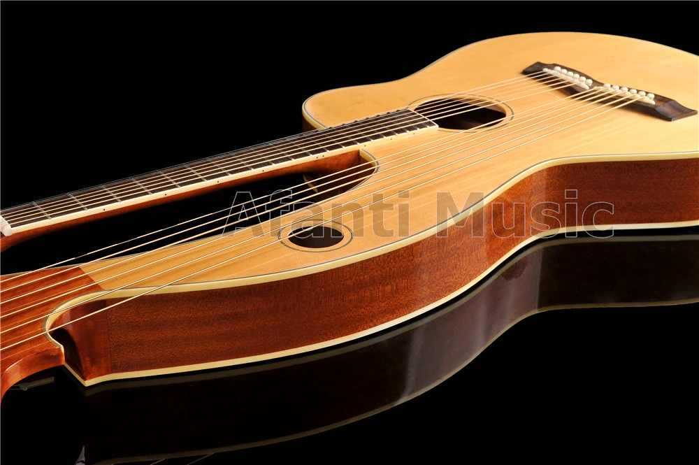 Spruce top / Sapele Back &amp Sides Rosewood Fingerboard Nut Afanti Harp guitar (AHP-1006) | Спорт и развлечения