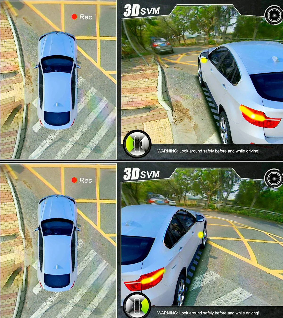 Новейшая система 3d наблюдения за окружающим видом автомобиля 960P DVR птицами 4