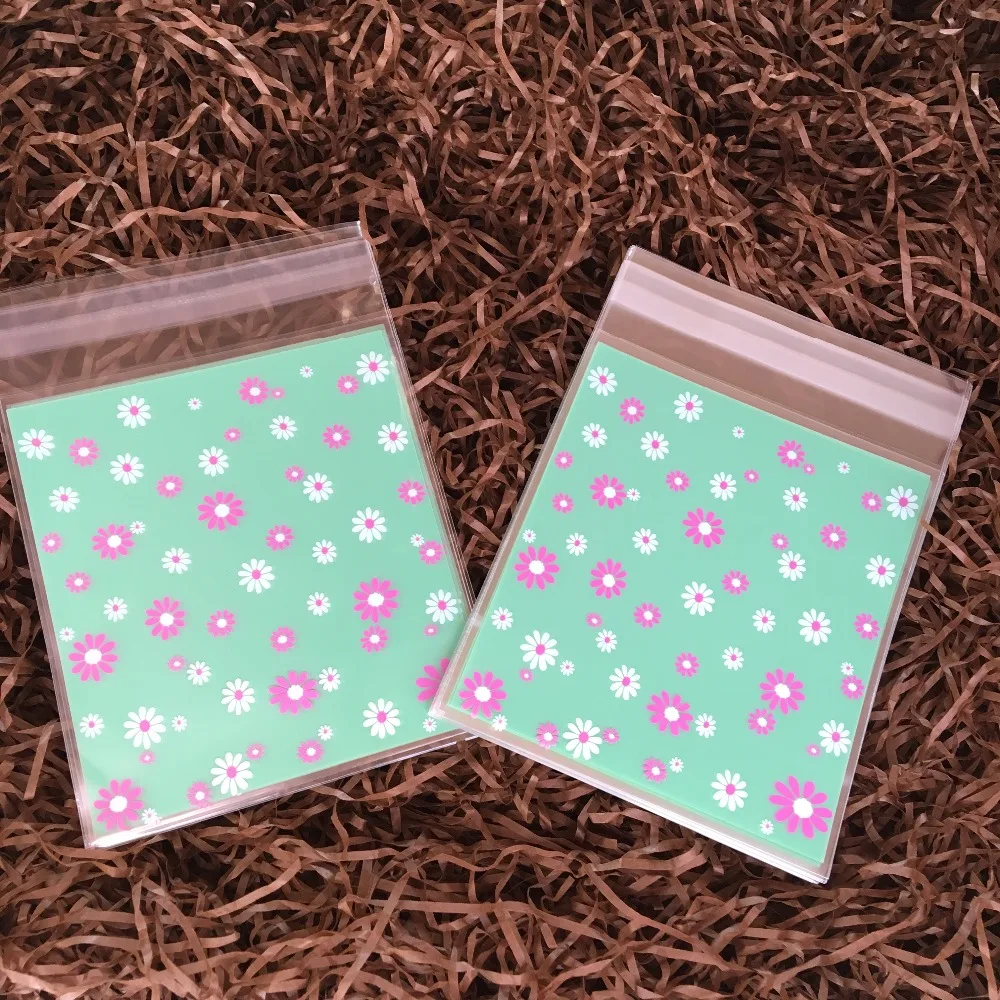 Зеленый цветок маргаритки детский душ выпечка еда молния замок печенья