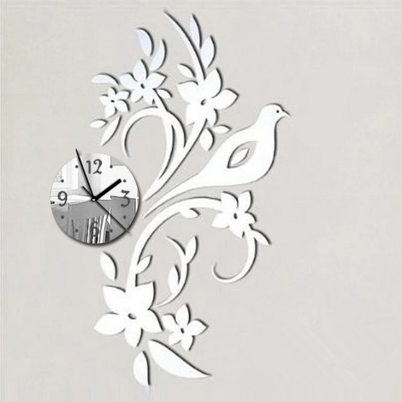 2019 новые акриловые зеркальные 3d наклейки настенные часы с современным дизайном