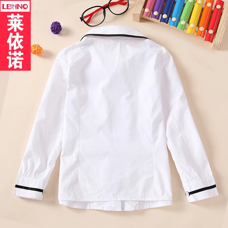 Рубашка из 100% хлопка на весну и осень школьная форма для мальчиков девочек