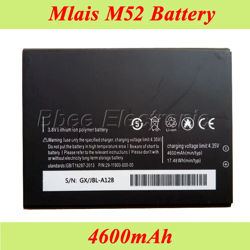 

Mlais M52 battery 4600mAh For Mlais M52 Red Note bATTERY Batterie Bateria Accumulator AKKU